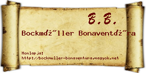 Bockmüller Bonaventúra névjegykártya