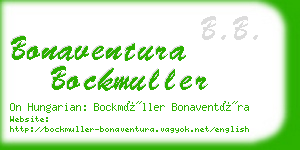 bonaventura bockmuller business card